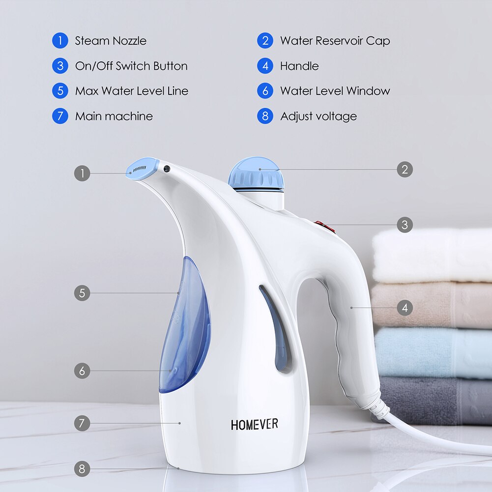 Mini Garment Clothes Steamer Portable Handheld Fabric Steamer with 130ml Water Tank Smart Home Life Brush Accessories: US