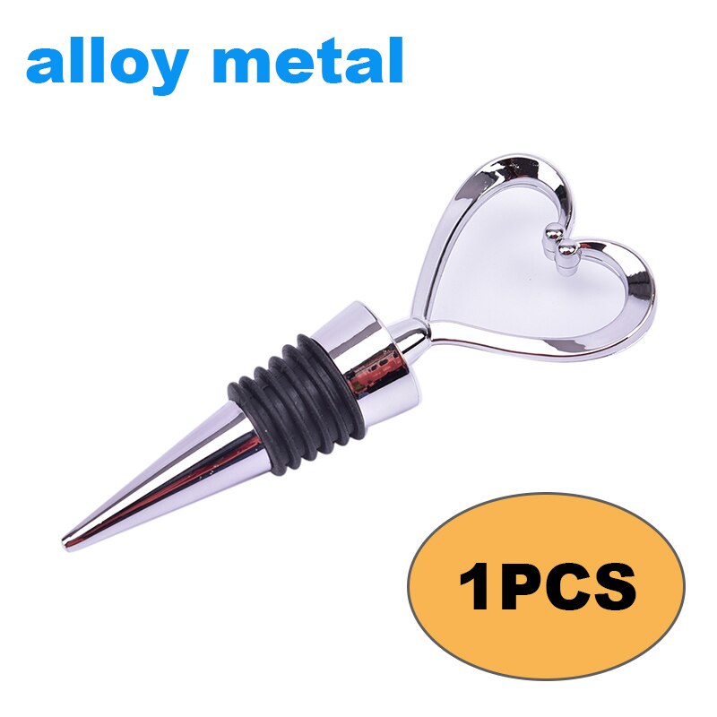 Reusable Bottle Stopper Round Heart Shaped Red Wine Champagne Wine Bottle Stopper Sealed Bottle Cover Bar Kitchen Accessories: alloy Love 1pcs