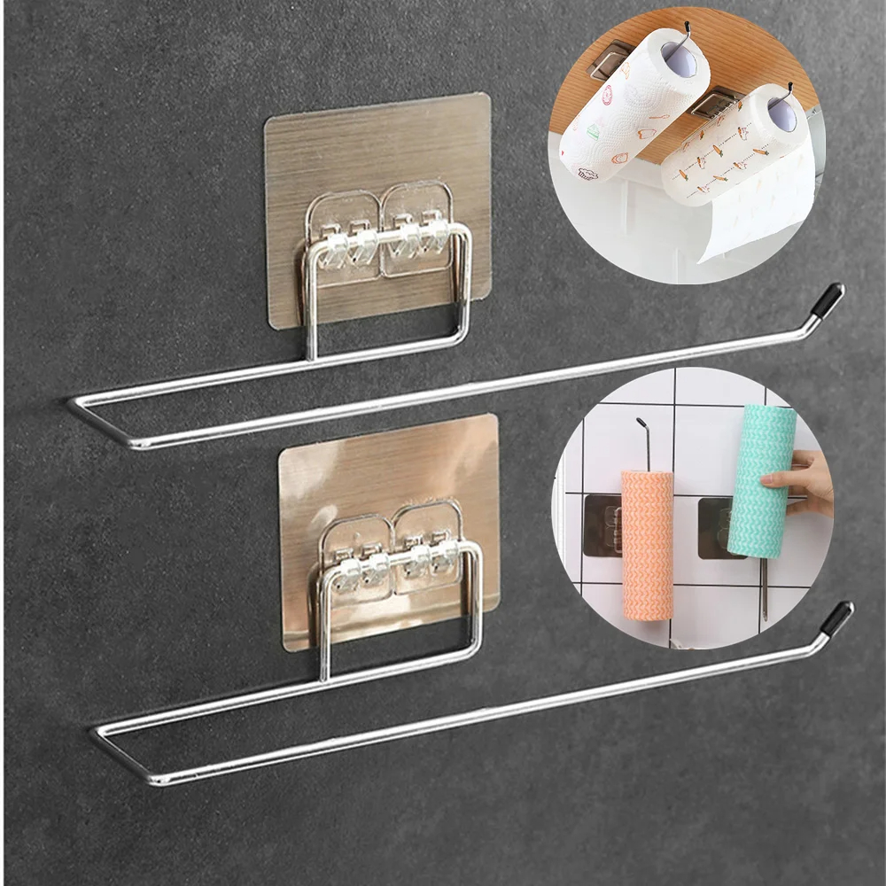Porte-serviettes en papier, 1 pièce, support pour serviettes, robinet de cuisine, Gadgets de salle de bains, porte-serviettes, fixation métallique, amélioration de l'habitat