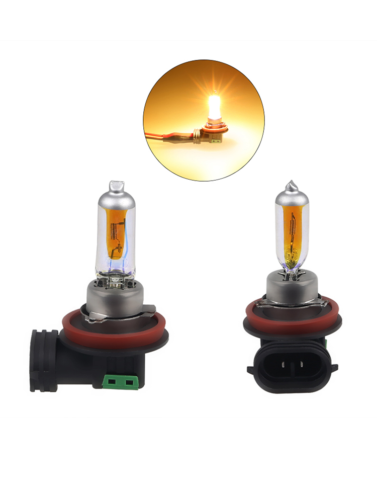 Bombilla halógena para faros delanteros de coche, luz antiniebla, color amarillo, 2 piezas, H1, H3, H4, H8, H11, 9006, 12V, 55W