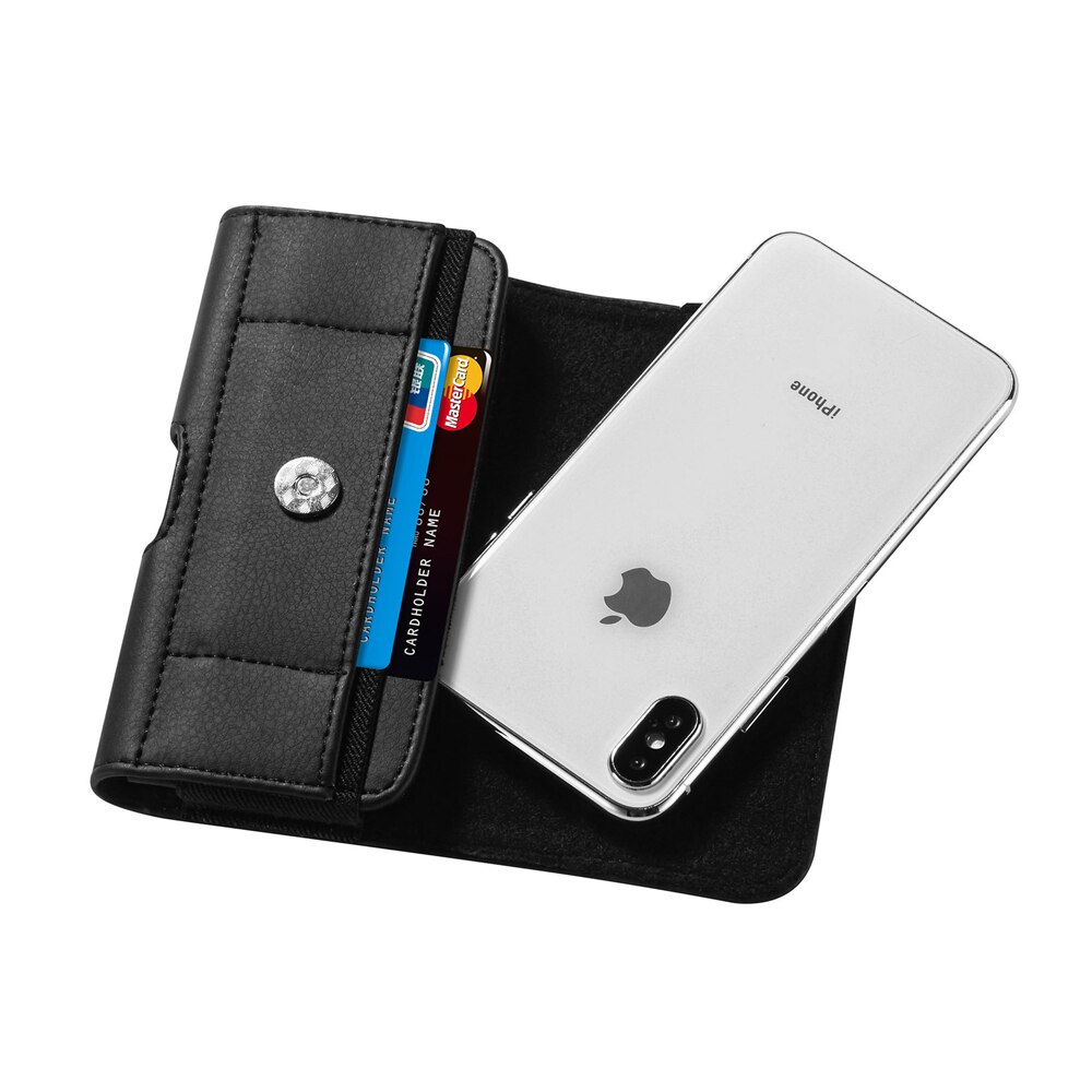 Universal Belt Clip Phone Bag Pouch For iPhone 11Pro XR XS Max 7 8 6 6sPlus Litchi Waist Case Leather Cover With Card Slot