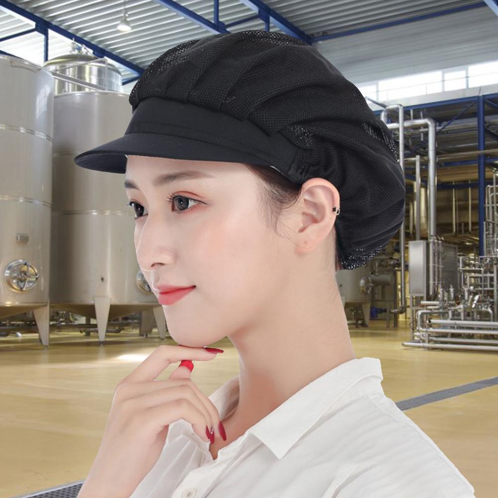 Sommer topphatt kvinnelig uformell meshhatt pustende elastisk lue kvinner støvtett kokkelue til kjøkkenarbeid