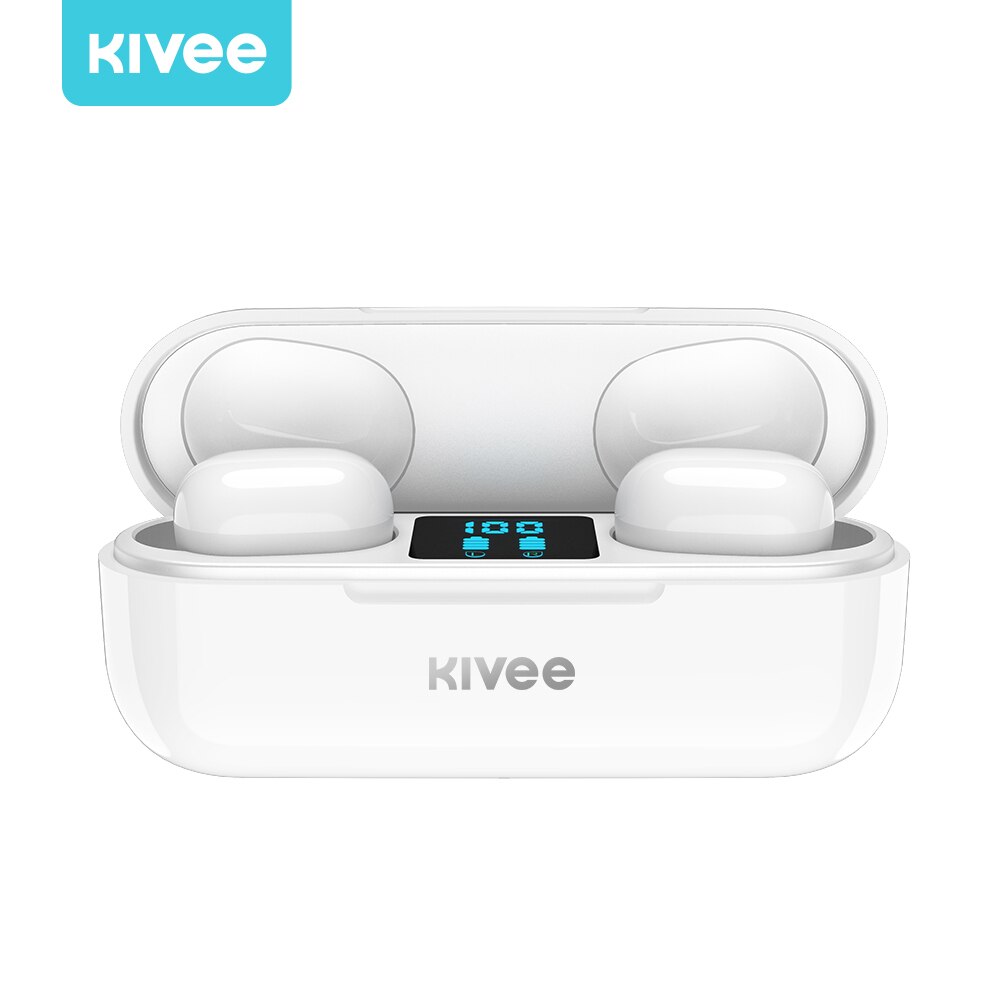 KIVEE TWS Bluetooth casque sans fil avec micro étanche ecouteurs HIFI casques pour iPhone Xiaomi auriculares fone de ouvido: White