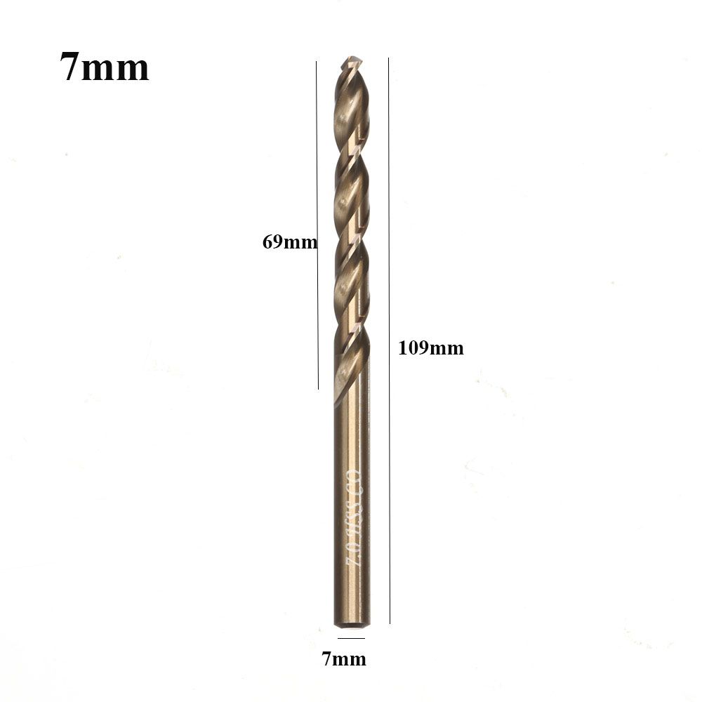 10-85Mm Cobalt Twist Boor Hss M35 Metalen Boor Voor Rvs Hout Metaal Boren Gat cutter Thuis Gereedschap: 7mm