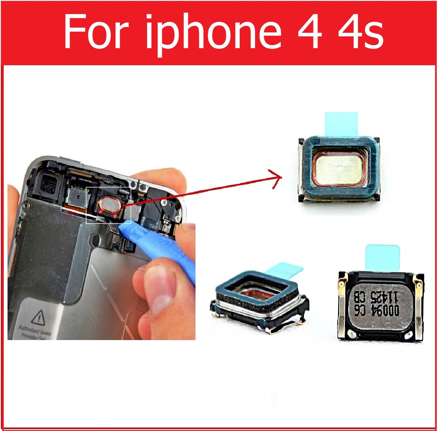 Auricular con altavoz para iPhone 4, 4s, 5, 5s, 5c, SE, 6, 6S, 7, 8 Plus, X, piezas de repuesto para teléfono móvil: For 4 4s