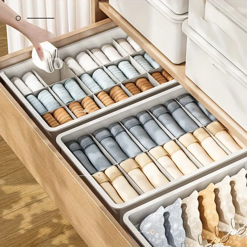 1PC Ondergoed Opbergdoos Plastic Organizer Met Deksel Kasten Lade Sokken Beha Kast Kleding Opslag Thuis Slaapkamer Organisatoren