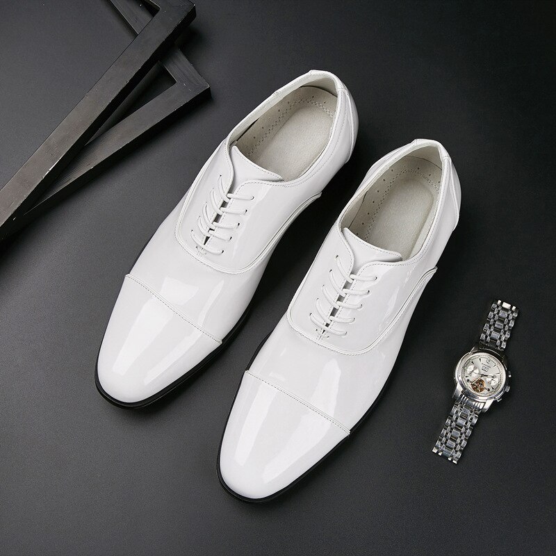 Misalwa extra maat 51 52 53 witte herenschoenen van pu-leer, britse oxford-bruidsschoenen, herenschoenen voor dagelijks gebruik en feestjes.