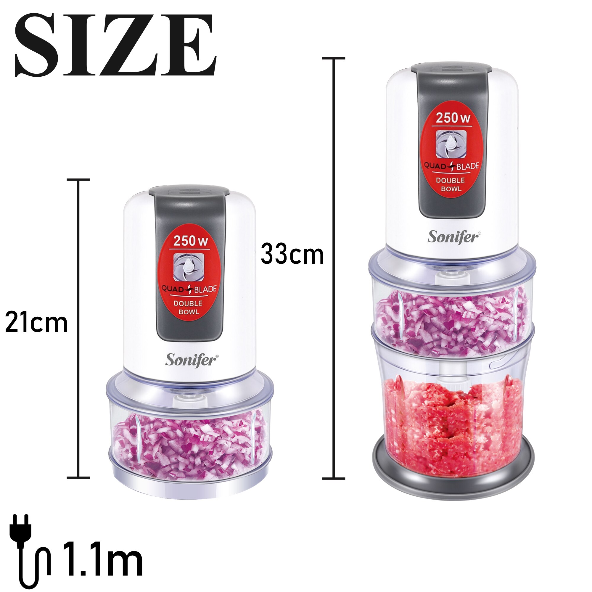 2 Snelheden Elektrische Keuken Vleesmolen Vleesmolen Shredder Groente Fruit Vlees Snijder Blender Food Processor Sonifer