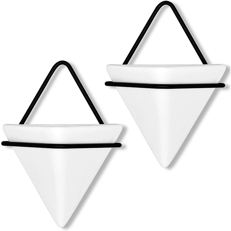 Triple-Cornered Wall Planter, Set of 4 Hanging Planter Vase Geometric Planter Wall Decor Air Plant Container for Home and Office