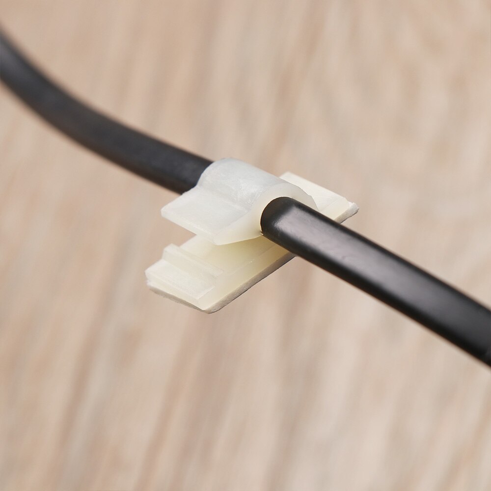 50 stuks Zelfklevende Cord Management Klem Nylon Kabel Clips Draad Leiding Haak Bevestigingsmiddelen Kabel Organizer Kabelbinder Vaste Klem