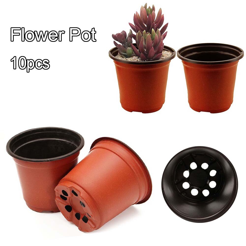 10 stk mini plante hageartikler barnehagepotter myk plast rund blomsterpotte terrakotta barnehage planter hjem dekor