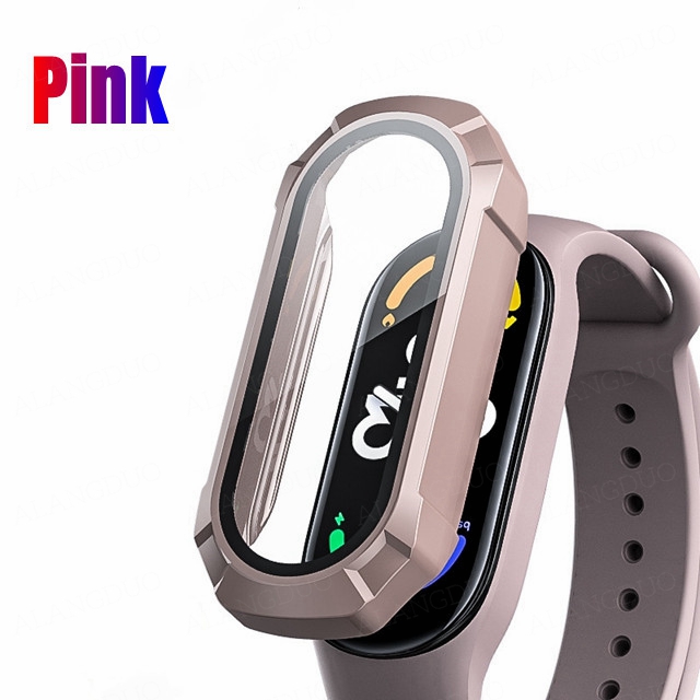 Funda de PC + Protector de pantalla de vidrio templado para Xiaomi Mi Band 8, 7, 6, 5, 4, mi band 8, parachoques protector, accesorios de cubierta antiarañazos: XS / Transparente
