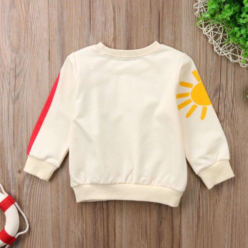 Pudcoco cool toddler baby kid pige frakker regnbue solskin print skjorte efterår tøj lange ærmer jakker frakker til baby piger