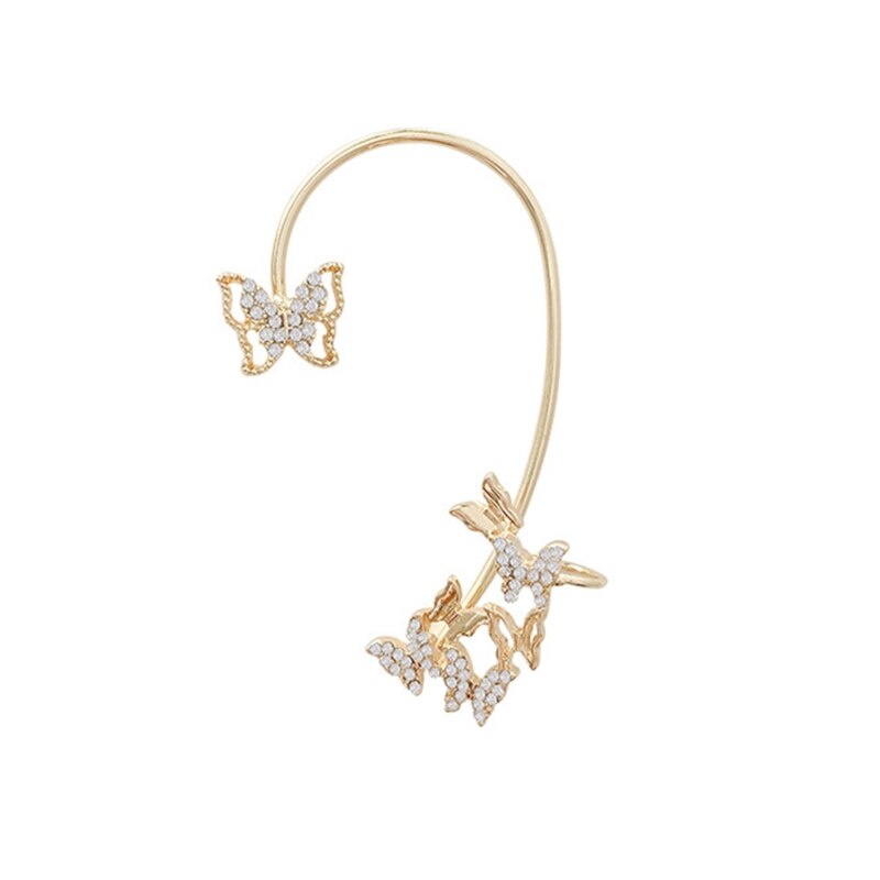 Unieke Rhinestone Vlinder Oorbellen Mini Geen Piercing Oor Clip Voor Vrouwen Meisje 2.32x1.25inch