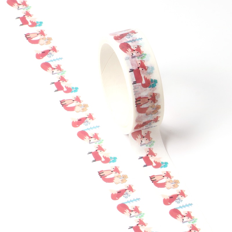 1PCS Decor Cute Washi Tape Animal Set Dog Cat pig fox sloth woodpecker DIY Planner Masking Tapes School Office Supply