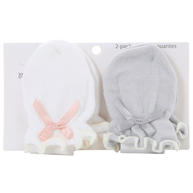 2 pares de guantes suaves antiarañazos para bebé, protección para recién nacido, manoplas para rascar, guardamanos infantil: 2SS902052-E