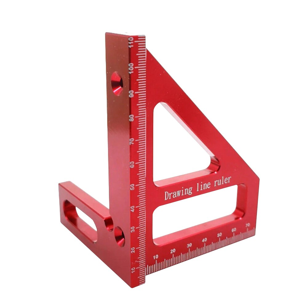 Woodworking Square Protractor Aluminum Alloy Miter Triangle Ruler High Precision Layout Measuring Tool for Engineer Carpenter: Red