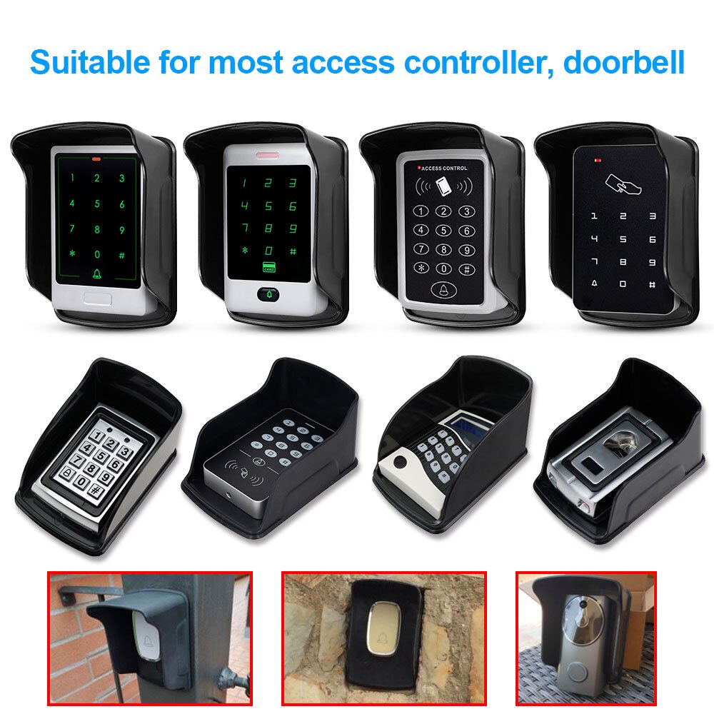 Plastic Waterproof Cover for RFID Metal Access Control Keypad Rain Cover Black Rainproof Shell Shield For 7612 Access Controller