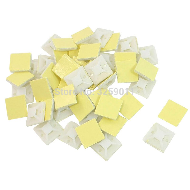 Soportes de brida autoadhesivo para cables 20*20 30*30, punto de anclaje con orificio de tornillo que proporciona una resistencia óptima para kit de durabilidad a largo plazo, 200 uds.