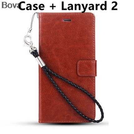 Honor 4C card holder cover case for Huawei Honor 4C leather phone case ultra thin wallet flip cover: Brown Lanyard 2