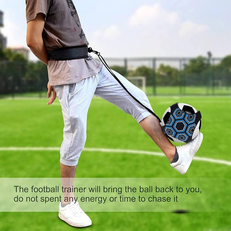 Voetbal zelftraining traptraining voetbal werpen solo hulpmiddel riem controle vaardigheden verbetering riem verstelbare uitrusting bal tassen