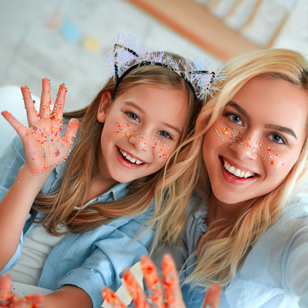 5PCS Headband Durable Attractive Golden Chic Luminous Silk Headband Cat Ear Head Band Decoration for Adults