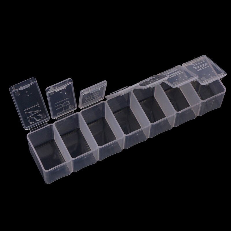 Weekly 7 Days Pill Case Medicine Storage Tablet Pill Box 7 Solt Medicine Organizer Pill Case Splitters Storage Dispenser