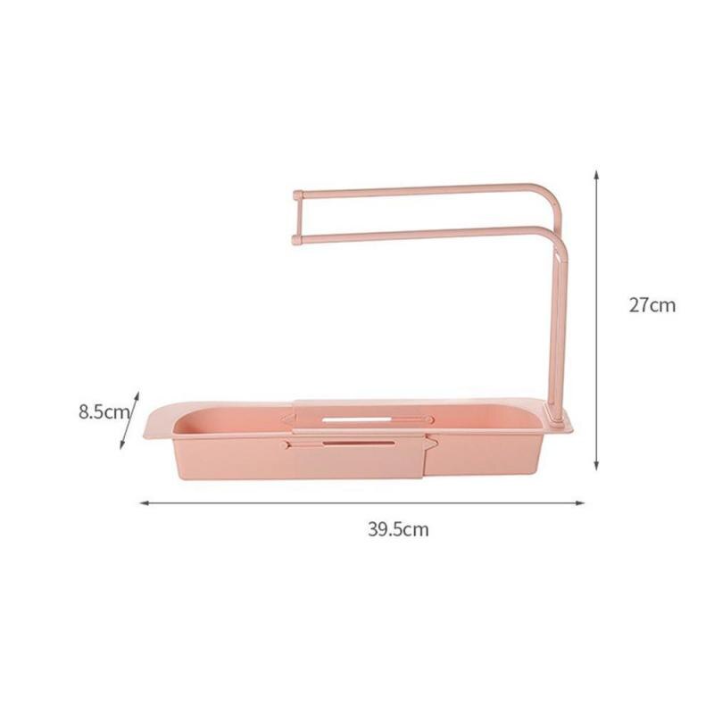 Verstelbare Snap Sink Zeep Spons Houder Handdoek Rekken Opslag Afvoer Rack Keuken Opknoping Afvoer Rack Badkamer Keuken Afvoer Rack
