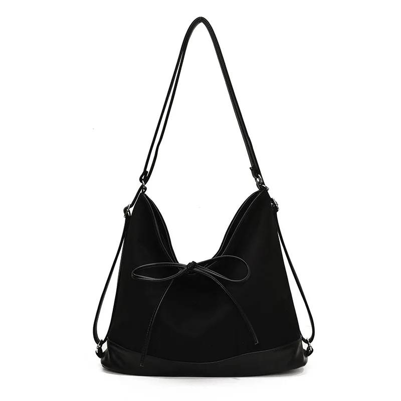 Trend Retro Lightweight Simple Style Tote Bag Women's Commuter Lightweight Multi-back Shoulder Bag: Blue