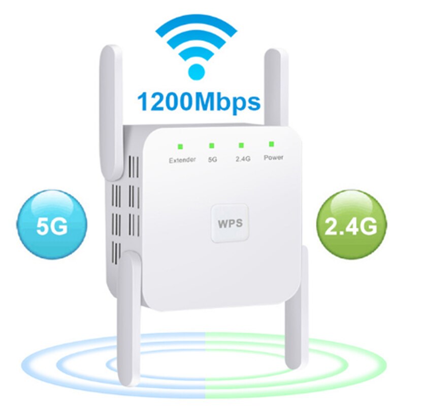 5g trådlösa wifi-repeater wifi-booster 2.4g wifi-repiter 5 ghz wi-fi-förstärkare 1200 mbps 5 ghz-signal wifi långdistansförlängare: Oss