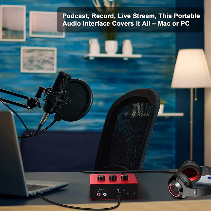 USB External Sound Card USB Audio Interface Support Live K Song Recording