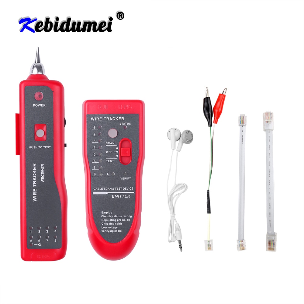 RJ11 RJ45 Cat5 Cat6 Telephone Wire Tracker Tracer Toner Ethernet LAN Network Cable Tester Detector Line Finder Red Color