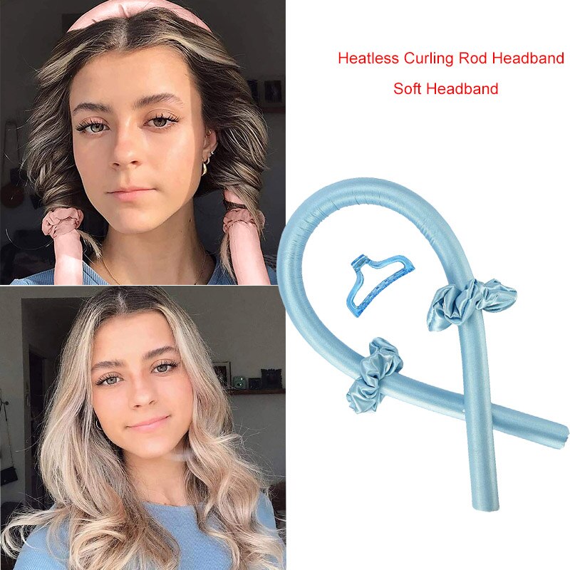 Heatless Curling Rod Headband No Heat Curls Ribbon Hair Rollers Sleeping Soft Headband Foam Hair Curlers DIY Hair Styling Tools