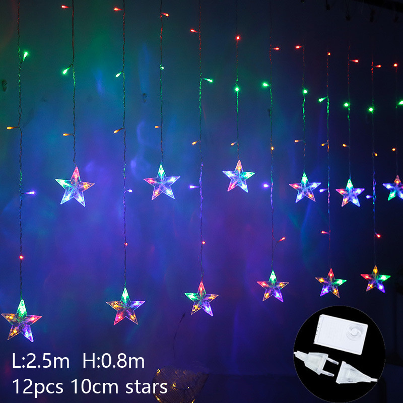 Guirlande lumineuse LED en forme de lune et d&#39;étoile, luminaire décoratif d&#39;intérieur et d&#39;extérieur, idéal pour un jardin ou un Patio, ou comme décoration de noël, 220V, ue: Style 3 changeable