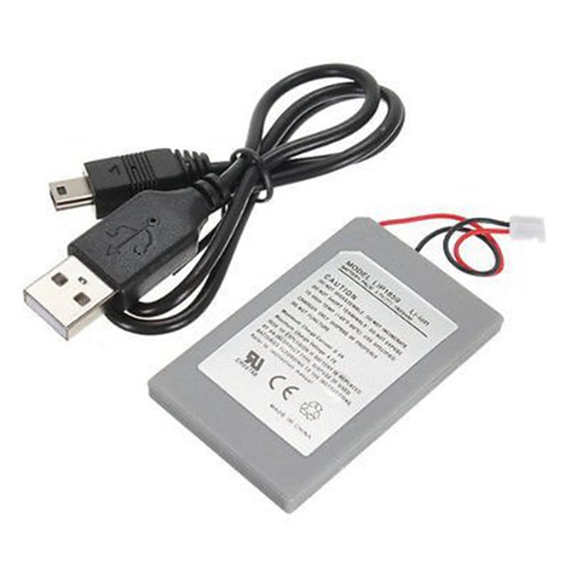PS3 Controller 1800Mah Vervangende Batterij Voor Supply + Usb Data Charger Cable Koord Pack Voor PS3 Controller Batterij