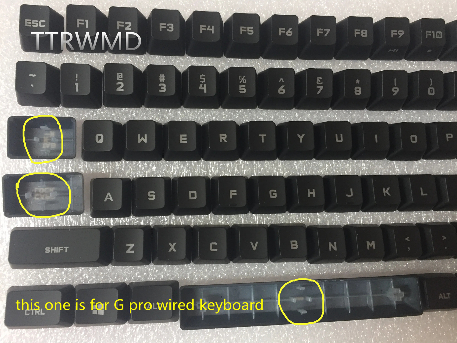 1 set original keycaps for Logitech G Pro keyboard with Romer-g and GX switch genuine keycap keyboard accessories: black