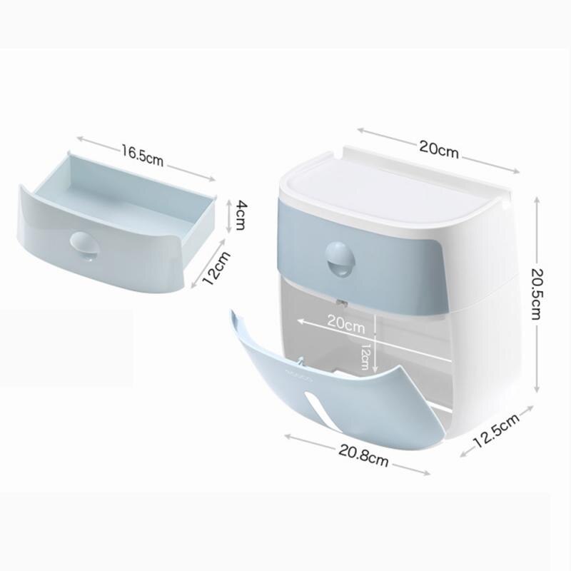 Wall Mounted Toiletrolhouder Waterdichte Lade Roll Buis Voor Toiletpapier Opbergdoos Lade Tissue Doos Plank Badkamer Product