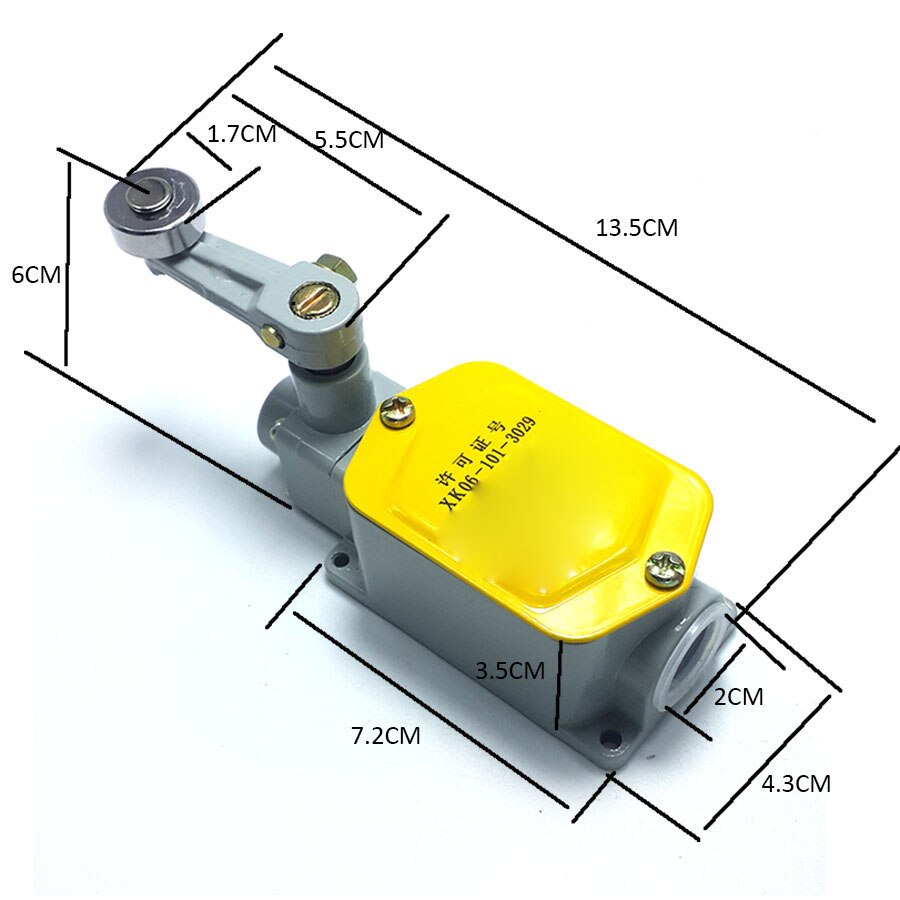 Limit switch with wheel, door stop switch