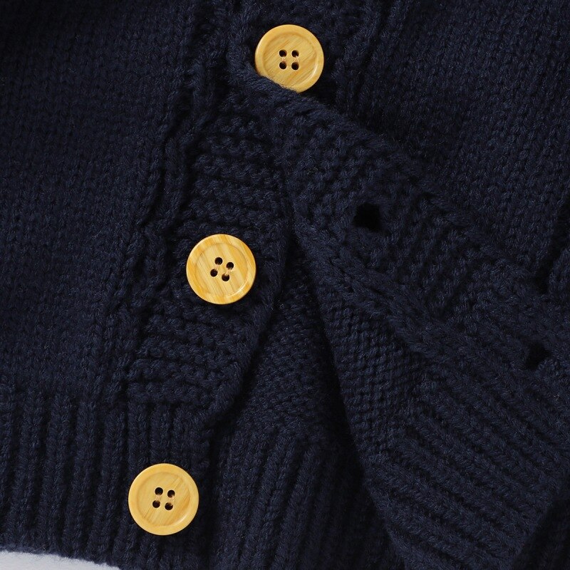 Efterår baby cardigan sweater sort farve spædbarn piger drenge strikvarer korte baby drenge sweatere