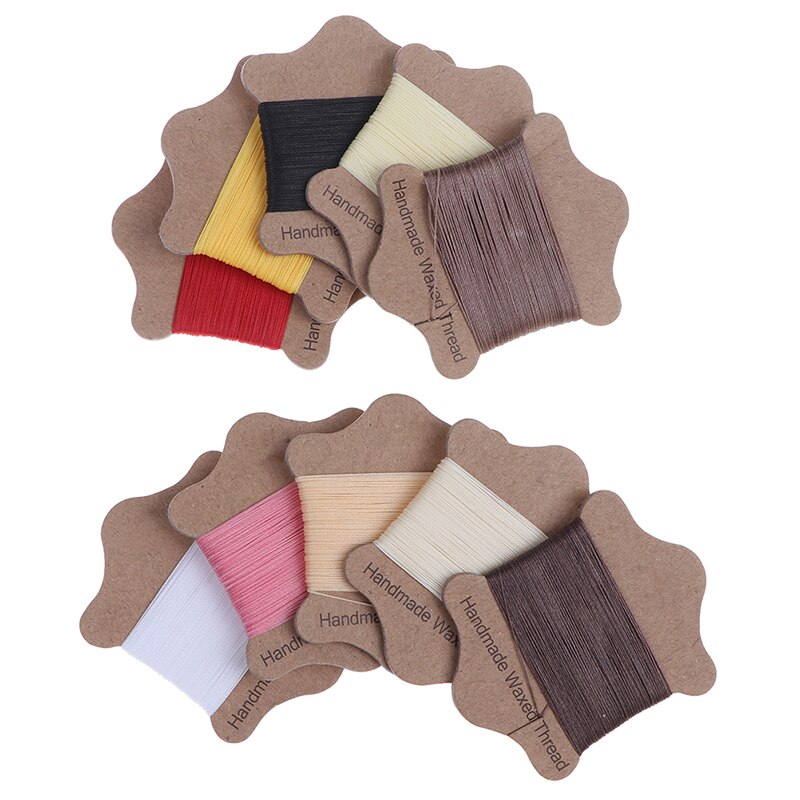 - 20/Roll DIY Handmade Flat Waxed Sew Wax Line Thread Cord Hand Stitching For Leather Sewing Thread Sewing Craft Tool