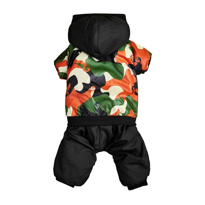 -Hiver bouledogue français Camouflage Costumes pour chien neige doudoune manteau pour petit moyen chien vêtements pour animaux de compagnie combinaison: green / L