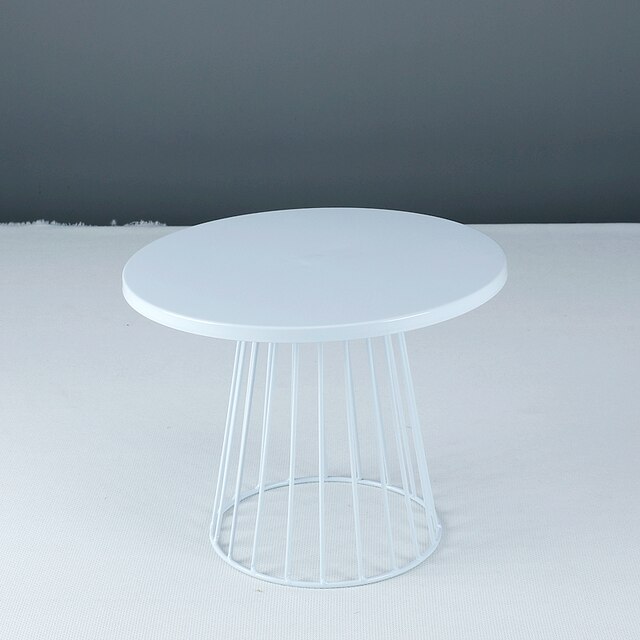 Metalen Cake Stand Bruiloft Wit Goud Dessert Display Rack Verjaardag Partij Decoratie Cupcake Stand Voedsel Taart Lade 20/ 25cm: 25cm White