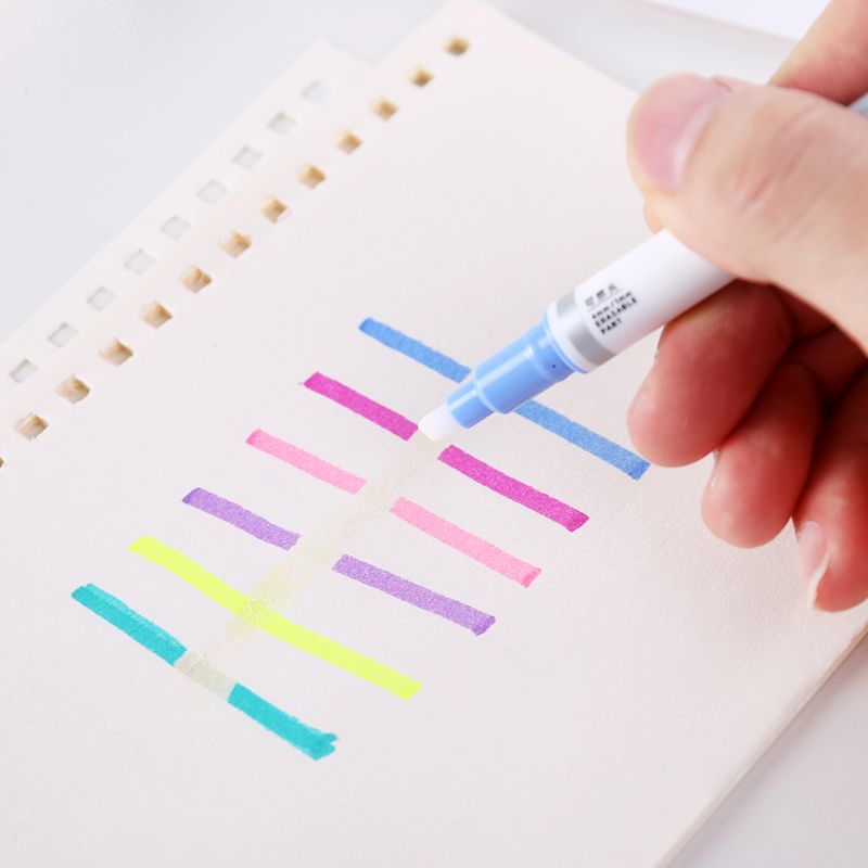 Juego de 6 unidades de resaltador que se puede borrar, rotulador de tiza líquida Pastel, lápiz fluorescente B36C