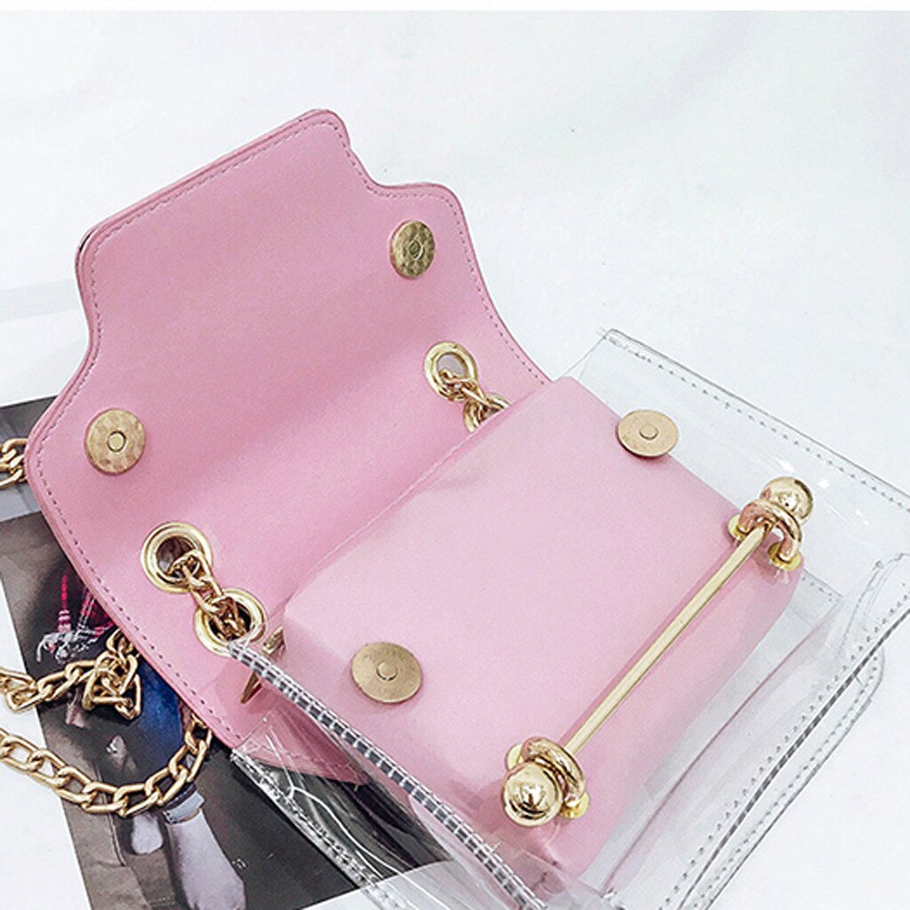 Women Transparent Bag Small Square Package Lady Transparent Square Bag Shoulder Bag Messenger Bag Hand Wallet Mujer #T1G