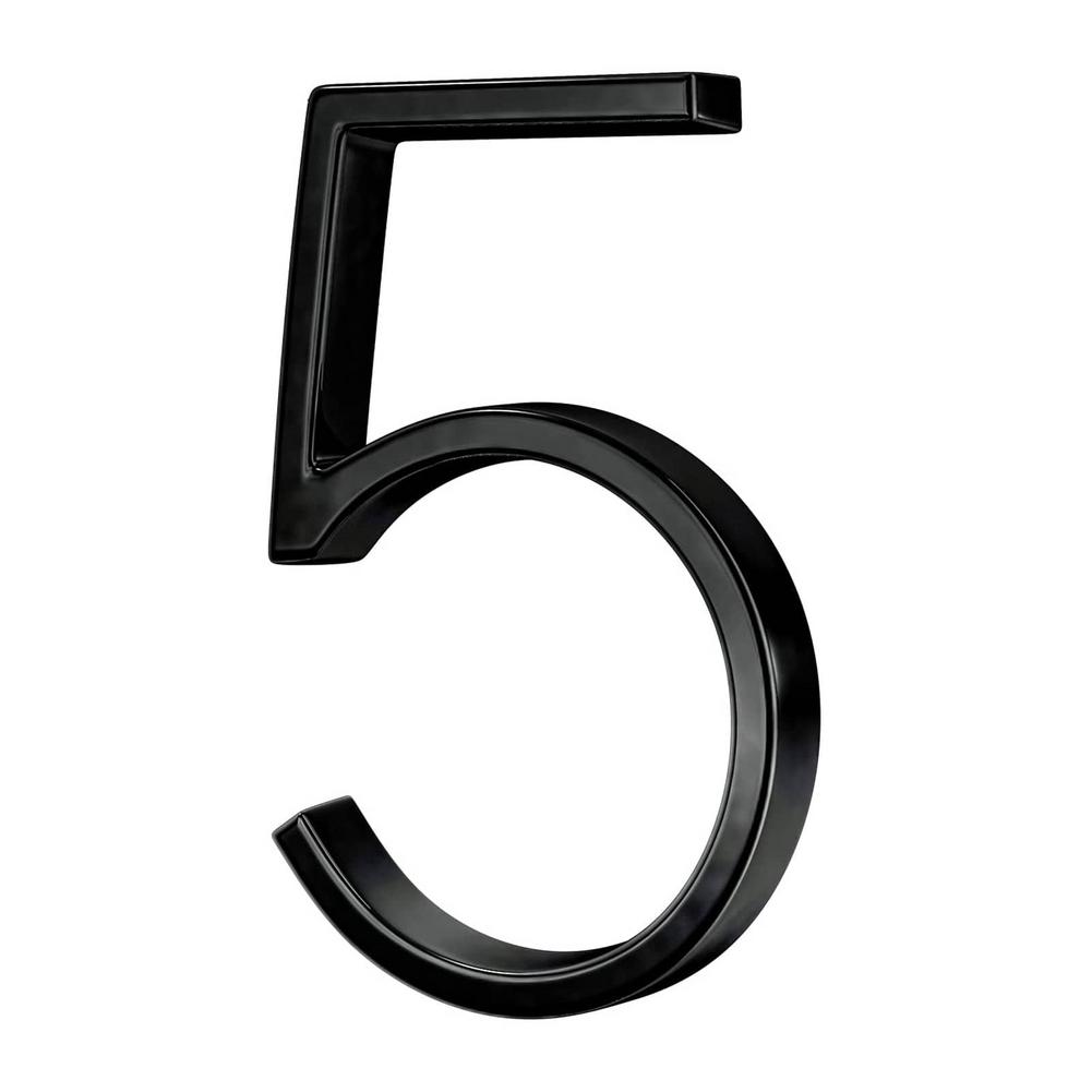 Floating House Number Metal Number Statue Modern Mailbox Numbers For Yard Street Door Decor Black Numbers Address Plaque: 5