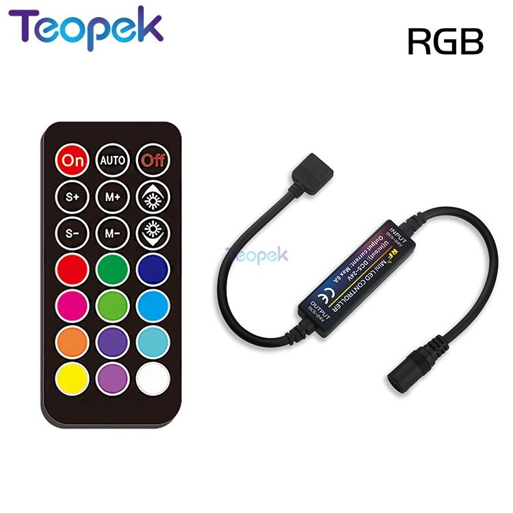 LED Strip Controller with RF Wireless Remote DC5V 12V 24V 6A for Single Color Dual White RGB RGBW RGB+CCT Strip Light controller: RGB