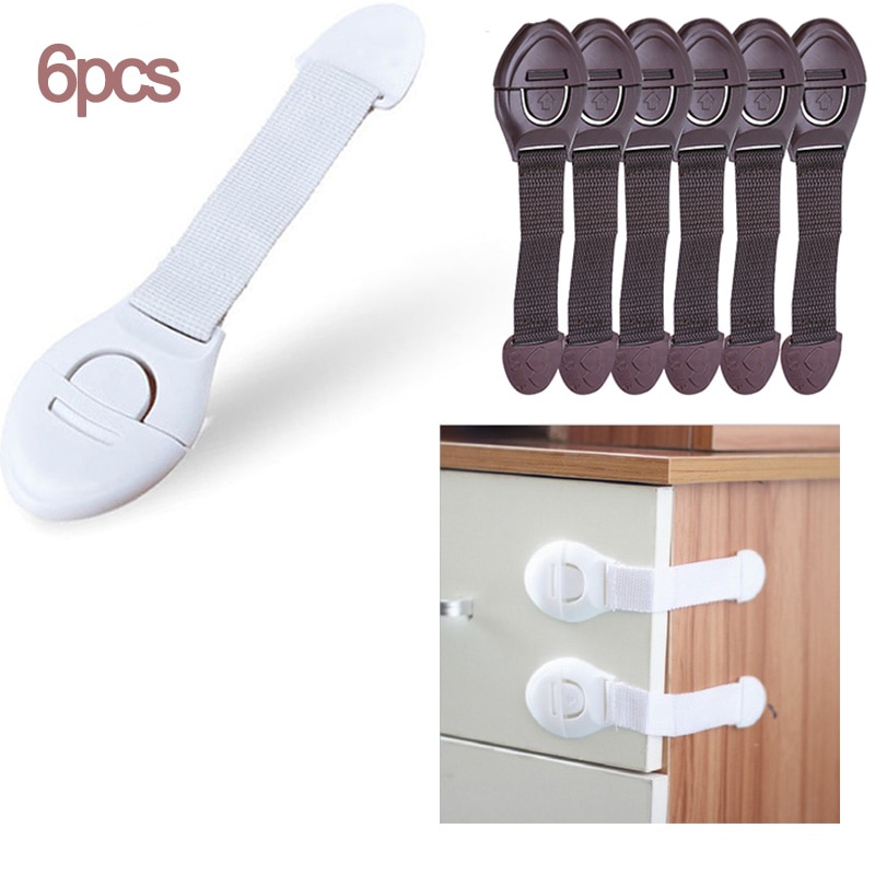 6Pcs/Lot Child Lock Protection Of Children Locking Doors For Children Safety Kids Safety Plastic Protection Safety Toilet Lock