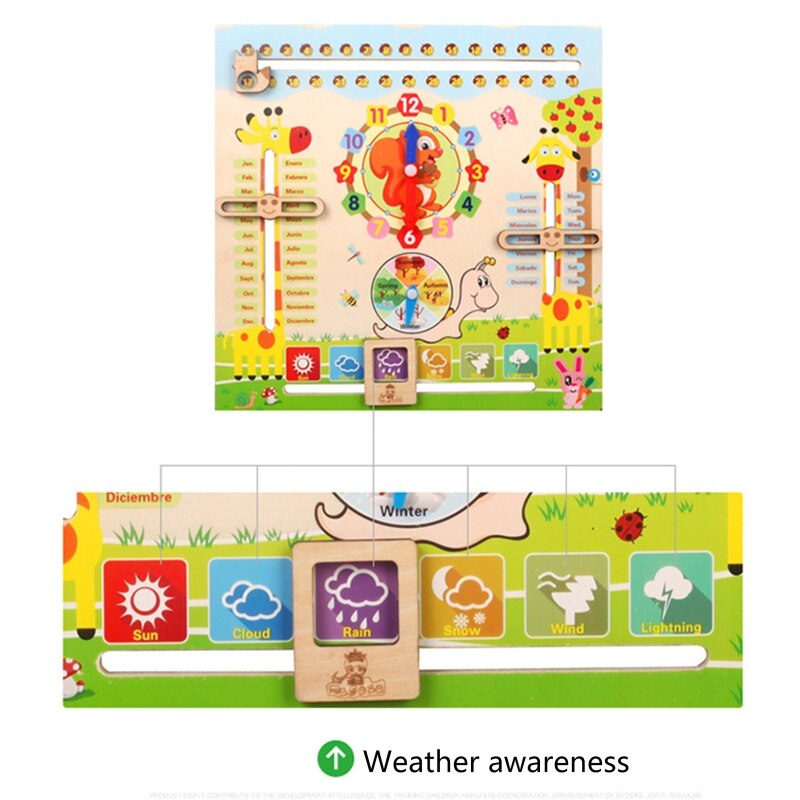 Educatief Speelgoed Voor 3 Jaar Oud, Leren Klok Voor Kinderen, Alle Ongeveer Vandaag Board 40JC