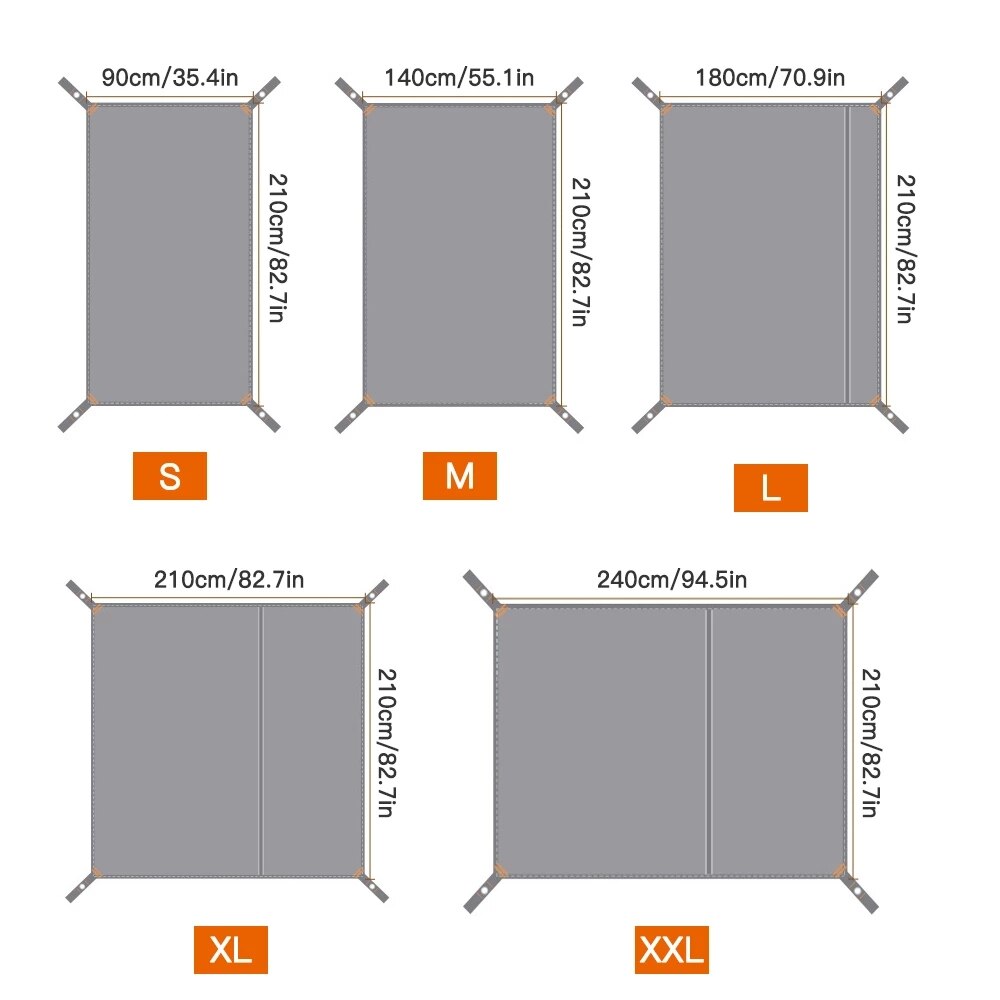 Camping Tent Tarp 210D Waterproof Ground Sheet Mat Multifunction Square,Hexagon,Octagon Picnic Mattress Car Awning Canopy