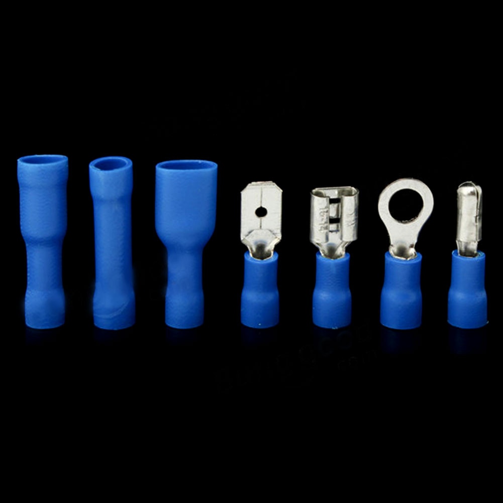 200Pcs/lot Insulated Electrical Wire Terminals Mixed Assorted Lug Kit Electrical Crimp Connectors Spade Set with Case Box Kit